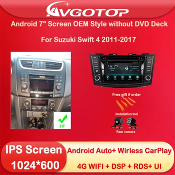 Автомобильный радиоприемник Android 12 Мультимедиа и OEM Стиль для Suzuki Swift 4 2011 2013 2015 2017 Беспроводной Carplay Auto 4G Wifi GPS DSP Без DVD