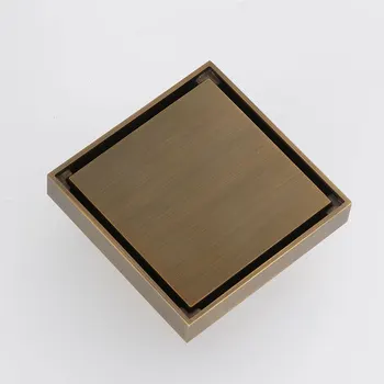 Античный 100 * 100 мм Хорошего качества Латунный слив для пола в ванной Комнате, Невидимый Слив для душевой, Вставляемая керамическая плитка, быстрый дренаж
