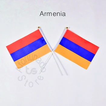 Армения 14*21 см 10 штук флаговый баннер, размахивающий флагом, национальный флаг для встречи, парада, вечеринки.Подвешивание, украшение