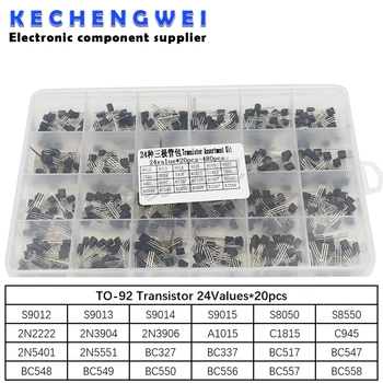 Ассортимент транзисторов 24 значения TO-92 В разных комплектациях BC327 BC337 BC517 BC547 BC548 BC549 2N2222 3906 3904 5401 5551 C945 1015