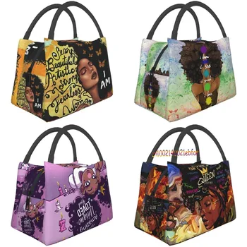 Африканская Женщина, Многоразовая термосумка для ланча, Изолированный Большой Ланч-бокс, Прочная сумка-холодильник для ланча, сумки-тоут для девочек, Офисные сумки для пикника