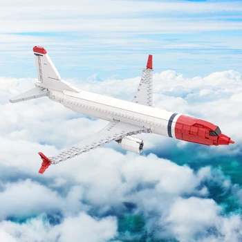 Аэрокосмическая серия MOC Boeing 737 - Norwegian Air Shuttle, набор строительных блоков, Оригинальные детские игрушки 