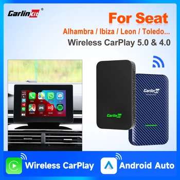 Беспроводной Адаптер CarPlay CarlinKit 5.0 и 4.0 Беспроводной Android Auto BT С автоматическим подключением Для Seat Ibiza Leon Toledo Ateca Arona Tarraco