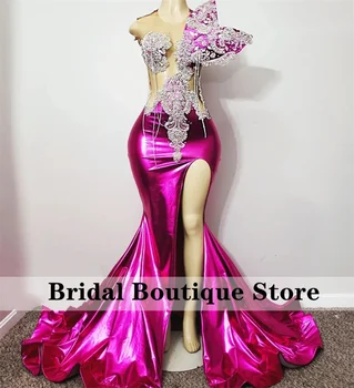 Блестящее Сексуальное платье для выпускного вечера 2023 Иллюзионные Бусины Хрустальные Кисточки С Высоким Разрезом Вечерние платья для Вечеринки в честь Дня рождения Robe De Bal