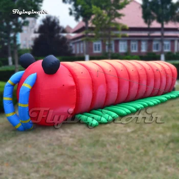 Большой красный надувной шар-гусеница Мультяшная модель животного для украшения парка
