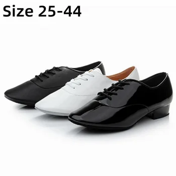 Большой размер 25-44, современная мужская обувь для бальных танцев для мальчиков, обувь для латиноамериканских танцев, низкий каблук 2,5 см, женская обувь для танцев для мужчин и мальчиков WD195
