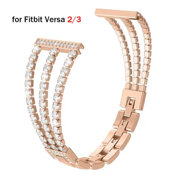 Браслет из Розового Золота для Fitbit Versa 2/3/Lite, Сменный Женский браслет для Fitbit Sense, Роскошный браслет Fitbit Sense