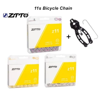 Велосипедная цепь ZTTO MTB Road 11 скоростей, 116 звеньев, полые велосипедные цепи SL SLR, прочные велосипедные цепи 11S с отсутствующей цепью, инструмент для быстрого соединения