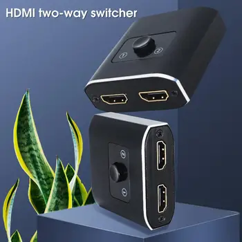 Видеоразветвитель-переключатель Со стабильным выходом Высокого разрешения, совместимый с HDMI, 1 в 2 выхода, 4K 60 Гц, Двухнаправленный видеоадаптер