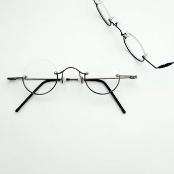 винтажная круглая оправа для очков для чтения в полукруглой оправе, супер маленькие металлические оправы для очков, оптические очки для близорукости по рецепту врача ОЧКИ