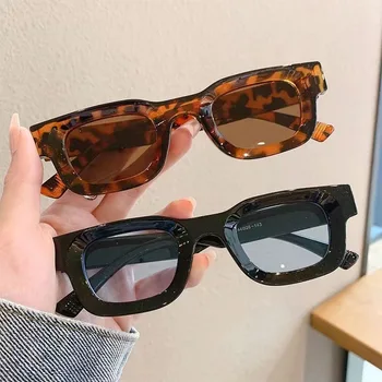Винтажные новые квадратные поляризованные солнцезащитные очки, Модные квадратные солнцезащитные очки, фирменный дизайн, Очки с цельными линзами UV400