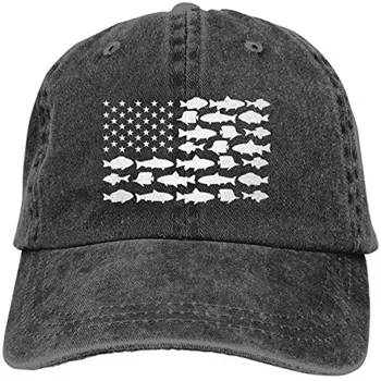 Винтажные шляпы для папы с изображением рыбьего флага с принтом для мальчиков, Милая Регулируемая детская бейсболка, бейсболка Snapback, шляпа дальнобойщика, Джинсовая Унисекс, четыре сезона