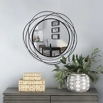 Вмонтированные Круглые декоративные Зеркала Circle для туалетного столика в ванной комнате, гостиной или спальне 26,8 x 26,8 мм (Золото)