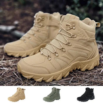 Военные ботинки, мужские уличные боевые ботильоны, тактические ботинки для мужчин, противоскользящие мотоциклетные ботинки, Альпинистская походная обувь, армейские ботинки