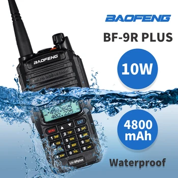 Высокая Мощность 10 Вт UV-9R Плюс Водонепроницаемый IP68 Baofeng Профессиональная Портативная Рация VHF UHF Двухстороннее Радио Двухдиапазонный Цифровой Приемопередатчик