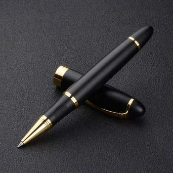 Высококачественная Матовая черная Шариковая ручка Металлическая Подпись Школьника Канцелярские Принадлежности Ручки-роллеры