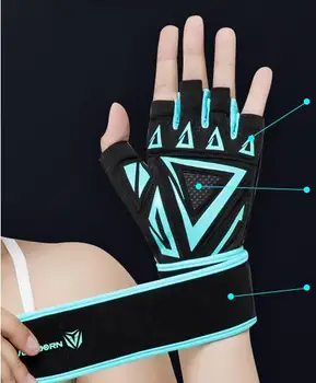 Горизонтальные перчатки для тяжелой атлетики на половину пальца, улучшающие подтягивание летних гантелей, защищают