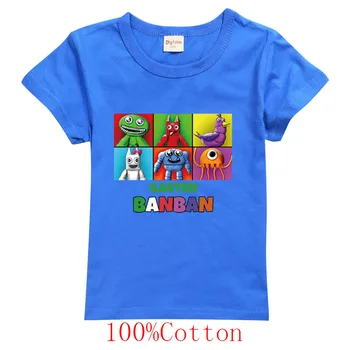 Детская Игровая футболка Garden of Banban для детей от 2 до 16 лет, Летняя хлопковая одежда для маленьких мальчиков, Повседневные Топы для маленьких девочек, Детские футболки с короткими рукавами