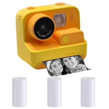 Детская камера мгновенной печати Hd 1080p, Видео, фото, Цифровые камеры для печати, зеркальные Фотокамеры с двумя объективами, игрушки для фотосъемки, подарок На день рождения, Funcam