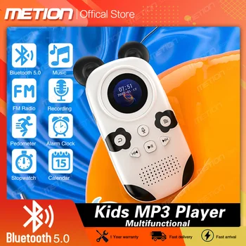 Детский MP3-плеер в Стиле Милой Панды Bluetooth 5,0 с Динамиками, Детский Walkman, Портативный Спортивный плеер Hi-Fi Без Потерь, FM/Будильник