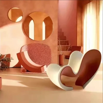 Дизайнерское креативное кресло Nordic простой формы из стеклопластика с сеткой red butterfly для гостиной love leisure lazy lounge chair