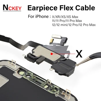Динамик для наушников Гибкий кабель для iPhone X XS 11 12 Pro Max XR, датчик приближения переднего звукового датчика, Маленькие наушники, Динамик, Детали гарнитуры