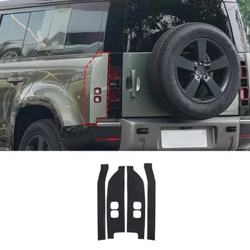 Для Land Rover Defender 90 110 130 2020-2023, ПВХ, черные автомобильные наклейки для отделки задних противотуманных фар, автомобильные аксессуары