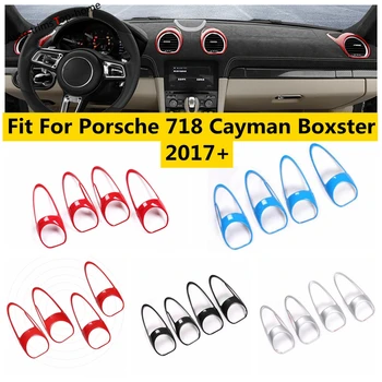 Для Porsche 718 Cayman Boxster 2017-2021 Приборная Панель Автомобиля Розетка переменного тока Вентиляционное Отверстие Комплект Крышки Приборной Панели Аксессуары Для Отделки Интерьера