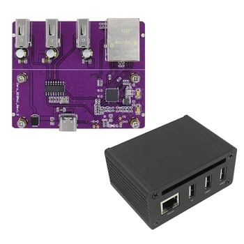 Для Raspberry Pi Zero W/2 Вт Плата расширения Gigabit Ethernet + Алюминиевый Корпус USB-Ethernet USB-концентратор RJ45 HAT Type-C Zero