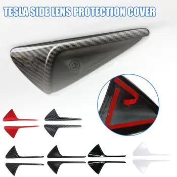  для Tesla Model 3/Y Защитная Крышка Боковой камеры из Углеродного Волокна, Накладка на Крыло, Модификация Автомобиля, Аксессуары для Tesla 2шт Y0L1