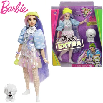 Дополнительная кукла Barbie #2 Мерцающий образ с Любимыми Розово-фиолетовыми Фантазийными волосами с Аксессуарами и несколькими Гибкими Суставами Barbie Toy GVR05