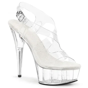 Женские босоножки на шпильке 15 см, Босоножки на высоком каблуке, модель Slingblack для ночного клуба, Дизайнерские модные туфли для танцев на шесте