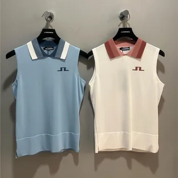 Женские трикотажные рубашки поло для гольфа, быстросохнущие теннисные футболки без рукавов, легкая майка с V-образным вырезом и воротником