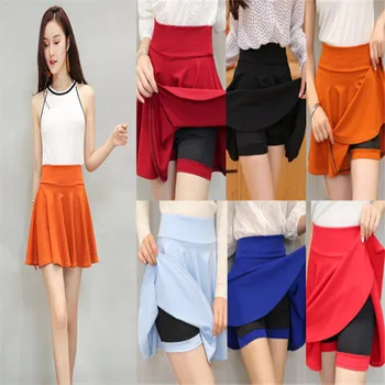 Женские эластичные мини-шорты ярких цветов, юбка в стиле пэчворк, теннисные спортивные брюки-кюлоты YF035