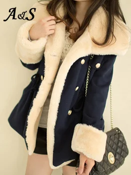 Женское зимнее пальто Anbenser 2022, Куртки для женщин, повседневные однотонные тонкие толстые двубортные женские хлопчатобумажные пальто для колледжа
