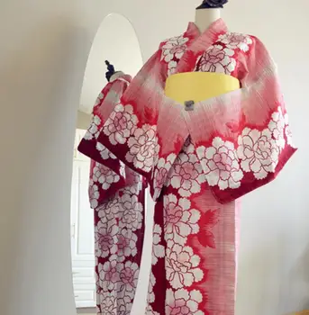 Женское японское традиционное кимоно с принтом и бантом, костюм для фотосъемки Sweet Yuda