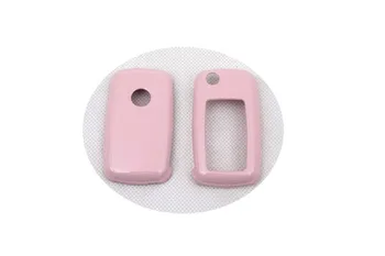 Жесткий Пластиковый защитный чехол для дистанционного ключа без ключа (глянцево-розовый) для Фольксваген MK6
