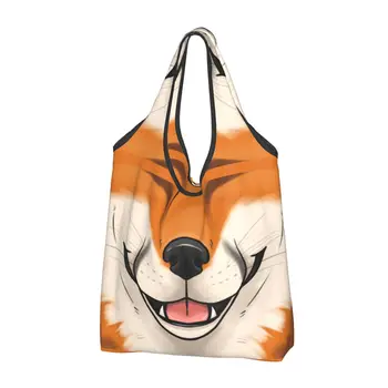 Забавные сумки для покупок с лисой, Портативная сумка для покупок с животными