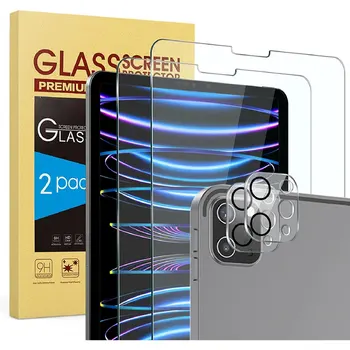 Защитная пленка из закаленного стекла 2 + 2 упаковки для iPad Pro 12.9 (2022/2021/2020) iPad Pro 12.9 6th / 5th / 4th с защитой объектива камеры