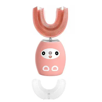 Звуковая зубная щетка с голосовым управлением для детей, U-образный Автоматический очиститель зубов на 360 градусов, Водонепроницаемая детская зубная щетка IPX8