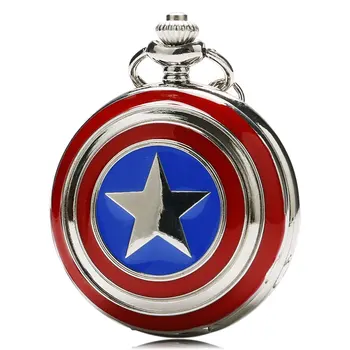 Значок Кварцевые карманные часы Подвеска в виде Звезды Ожерелье Цепочка Для Мужчин Женщин Детей Рождественские подарки P497