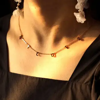 Изготовленное на заказ Ожерелье с Буквами, Персонализированное Ожерелье с именем, Ожерелье с инициалами, Ожерелье из стерлингового серебра с позолотой 18 Карат, Подарок маме, G