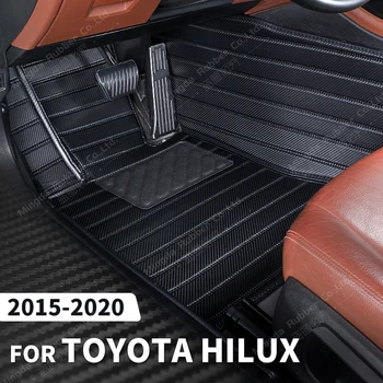 Изготовленные на заказ коврики из углеродного волокна для Toyota HILUX 2015 2016 2017 2018 2019 2020, Ковровое покрытие для ног, Аксессуары для интерьера Авто