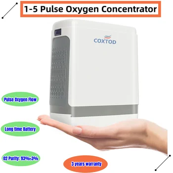 Импульсный кислородный концентратор 1-5 Настроек, генератор для бытовых автомобильных путешествий, Оксигенератор с батареей 1,5-5,5 часов