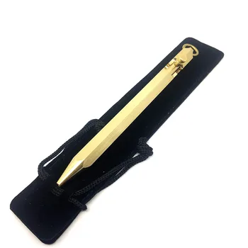 Инструменты для письма на открытом воздухе EDC Латунная шестипризматическая тактическая ручка Шариковая ручка с болтом