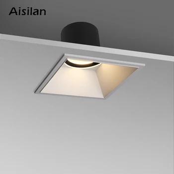 Квадратный встроенный прожектор Aisilan LED 7W CRI97, Встраиваемый светильник, направленный потолочный точечный светильник для коридора, гостиной