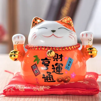 Керамическая Копилка Lucky Cat с милым Улыбающимся лицом, Украшение Для Открытия магазина, подарок