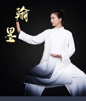 Китайская Традиционная Женская Униформа Для боевых искусств Тайцзи Кунг-фу, Свободная Рубашка + брюки, Тренировочный Комплект Для Занятий Тай-Цзи Ушу