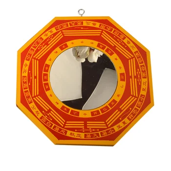 Китайское зеркало Багуа из красного дерева фэншуй вогнуто-выпуклое, настенное, с зеркалом 8 гексаграмм, аксессуары для домашнего декора