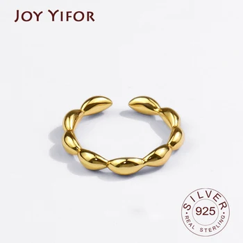 Кольца Patern из стерлингового серебра 925 пробы для женщин, золотые украшения в горошек, Большие Регулируемые Антикварные кольца Anillos